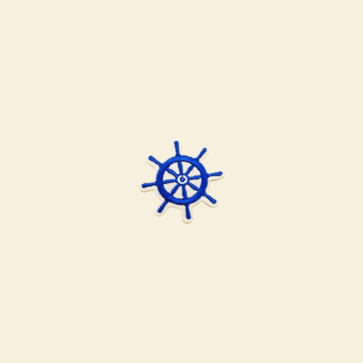 Navy ship's wheel embroidered tote bag patch