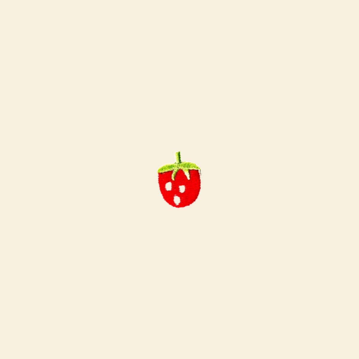 Strawberry embroidered patch for a personalised tote bag