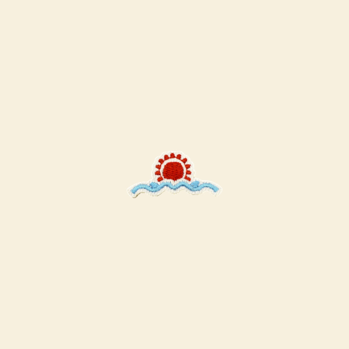 Sunset over a wave embroidered patch for a personalised tote bag