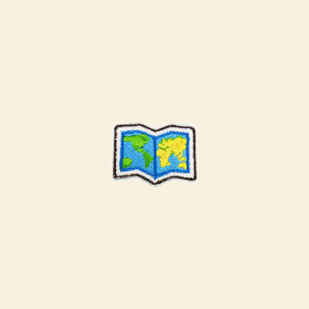 World map patch for personalising a canvas tote