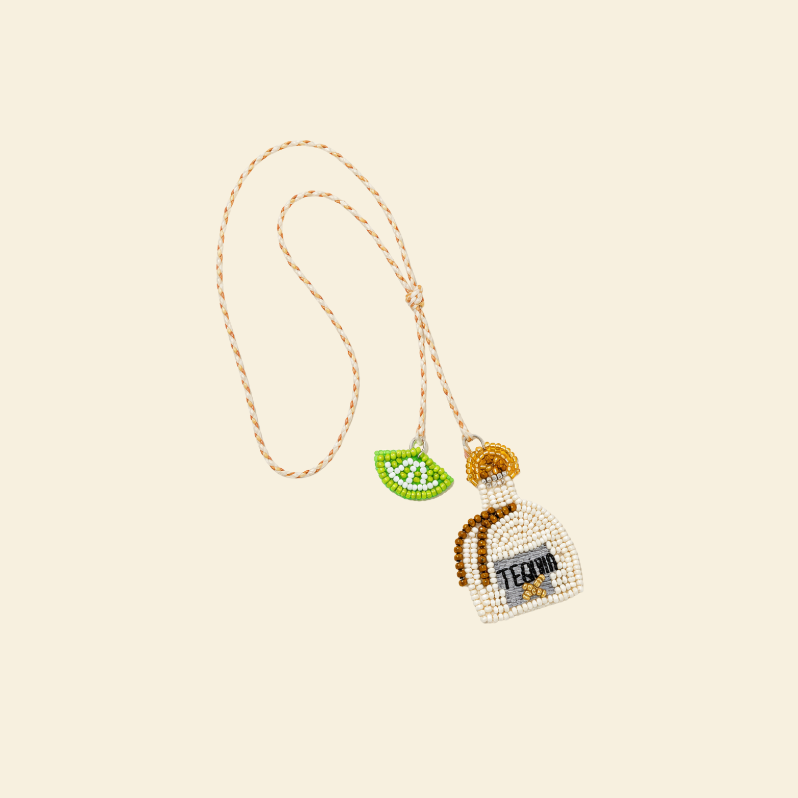 The Tequila and Lime Pair hand-beaded bag charm
