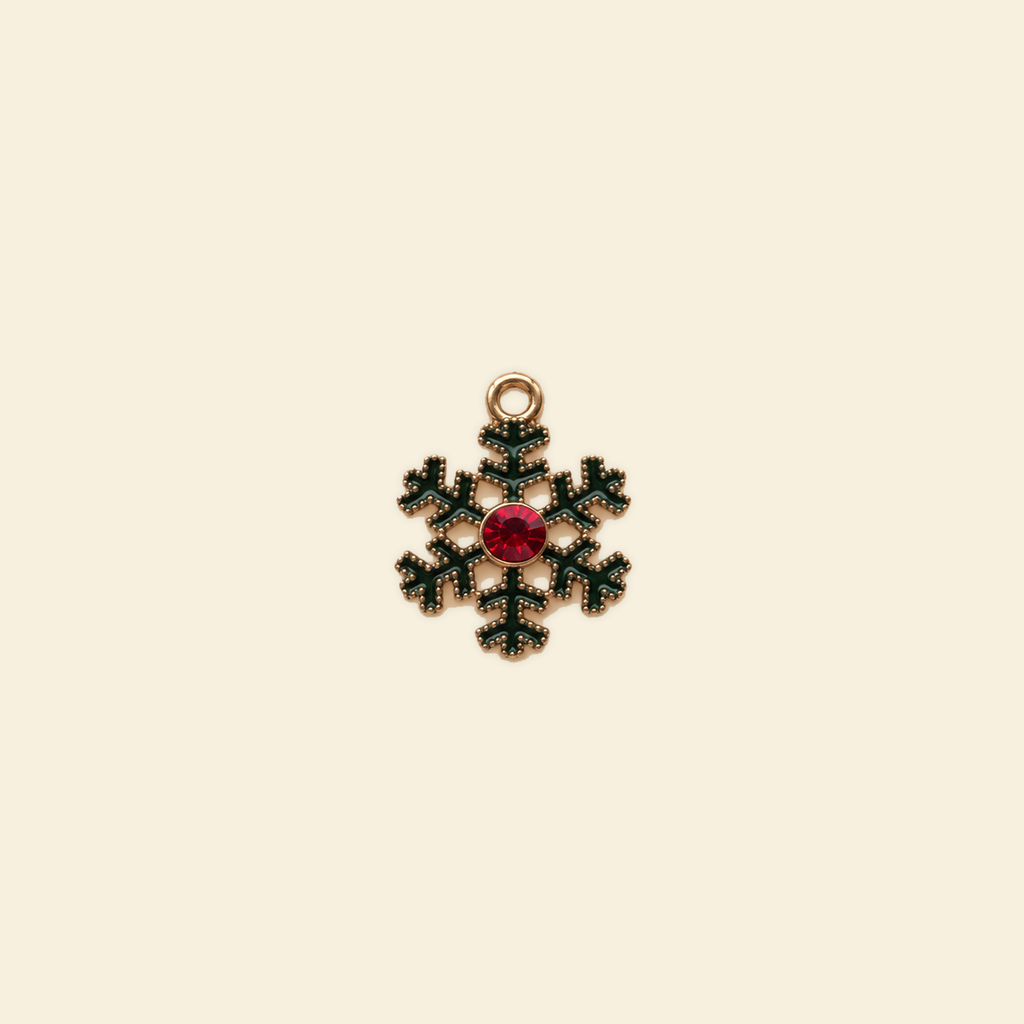 snowflake charm on a solid #f7f0df background