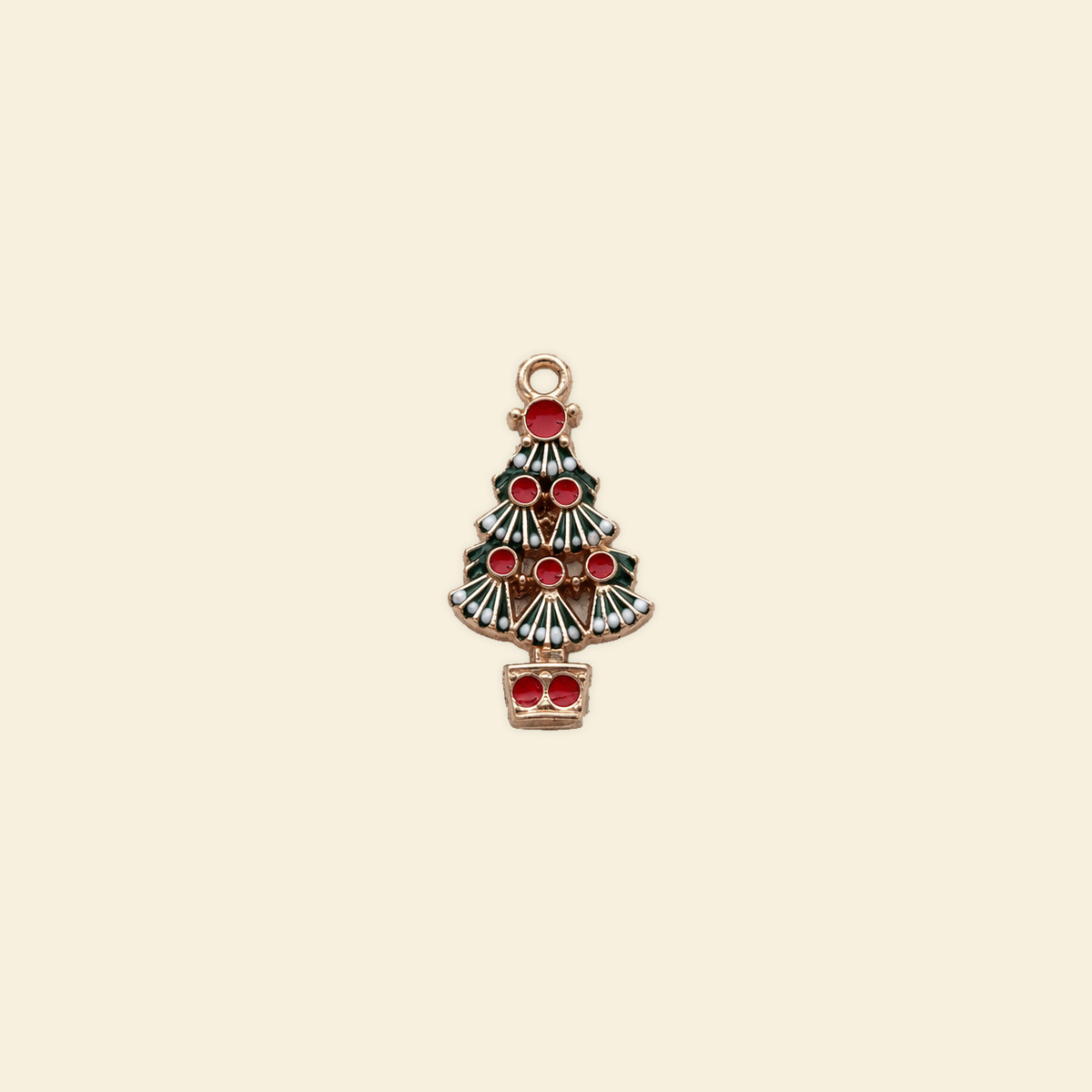 tree charm on a solid #f7f0df background